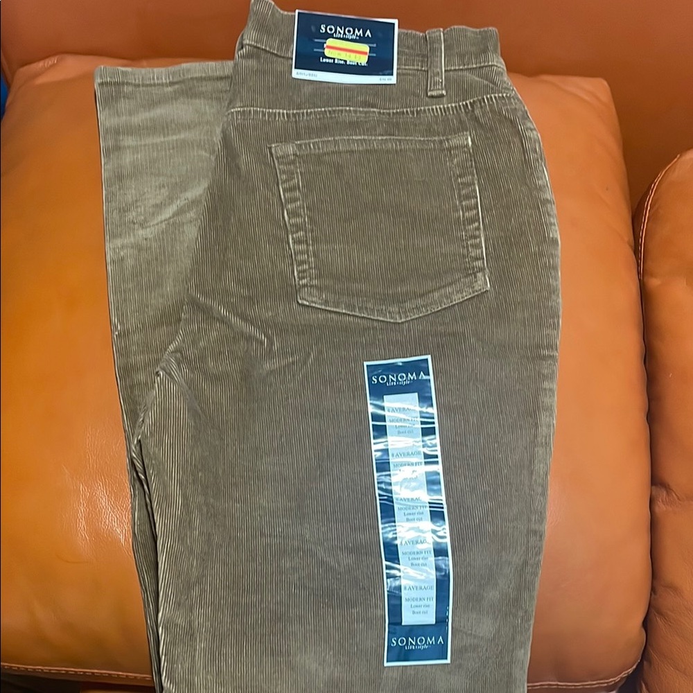 Sonoma Brown Corduroy Pants Casual Style